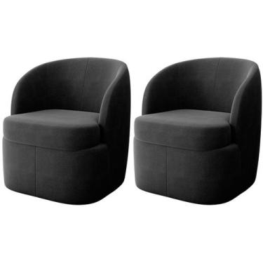 Imagem de Kit 2 Poltronas para Sala e Escritório Base Giratória Samara - Konfort