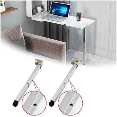 Imagem de Pacote com 2 pernas de móveis inoxidáveis, pés de suporte de mesa de barra telescópica dobrável, base protetora ajustável, com parafusos de montagem, para mesa, mesa, bar, mesa de jantar