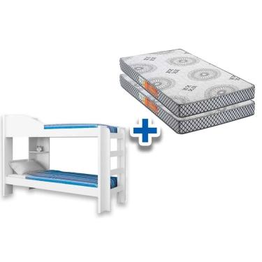 Imagem de Colchão Pérola Polar (2Un) + Beliche Indy Branco