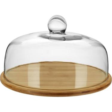 Imagem de PRATO BOLO TAMPA VIDRO BAMBU 19x33x33cm NATURAL