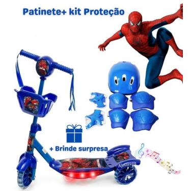 Imagem de Patinete Homem Aranha Personalizado + Opção com Kit Proteção - iMPORTW
