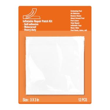 Imagem de Kit de reparo de remendo de piscina para colchão de ar inflável, resistente, à prova d'água, autoadesivo, reparo de vinil TPU para forro de piscina, casa de balanço, cama de ar, piscina acima do solo
