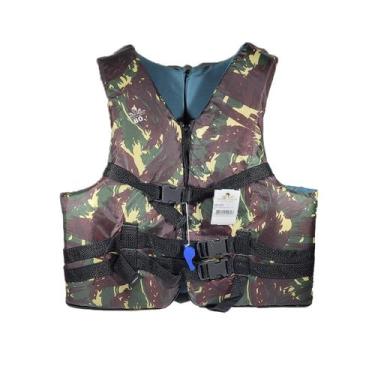 Imagem de Colete Salva Vidas Hiper Pesca Com Ziper EAF Suporta 80KG Feito Em Nyl