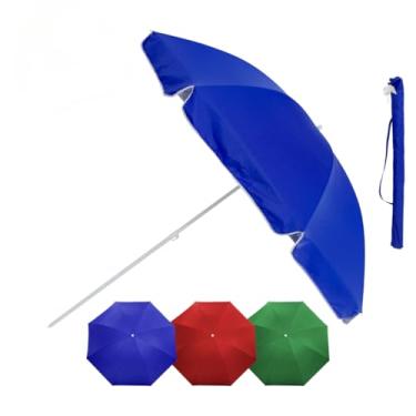 Imagem de Guarda Sol 1,8m/2,2m/2,4m Todos Tamanhos Grande Em Aço Praia Piscina Verão Pesca(220Cm LISO)