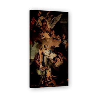 Imagem de A Educação da Virgem Giovanni Battista Tiepolo Impressão em tela – Obra-prima rococó barroca, pintura escolar de Veneza, pintura a óleo decorativa para galeria doméstica 60 x 120 cm