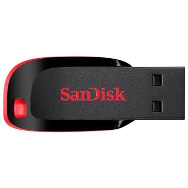 Imagem de Pen Drive De 16gb Sandisk Cruzer Blade Sdcz50-016g-b35 Usb 2.0 - Preto/vermelho
