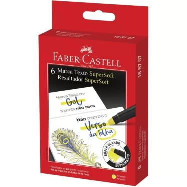 Imagem de Caixa Marca Texto Super Soft Gel Faber Castell - Amarelo C- 6 Unidades