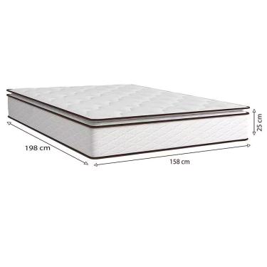 Imagem de Colchão Queen Size Umaflex New Itália D26 25x158x198cm Branco Com Marrom