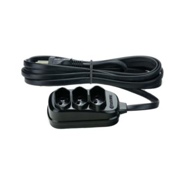 Imagem de Extensão Tripla Tripolar Preta - Fiolux 5 Mts