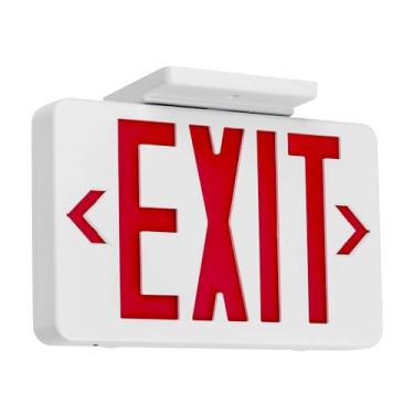 Imagem de GRUENLICH Placa De Saída Led Gruenlich, Luz Emergência Com Dupla Face E Bateria Reserva, Qualificação Ul 924, Ca 120/277 V, Luzes Letras Vermelhas Fiação Padrão Dos Eua Para Empresas, Pacote 1