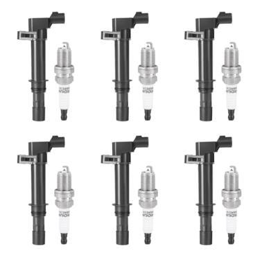 Imagem de GRIZZLY AUTO Pacote De Bobinas Ignição E Velas Para Dodge Dakota Durango 04-08, Ram 1500 02-08, Nitro 07-08, Jeep Grand Cherokee 05-08, Liberty Commander Raider 06-08 3.7L V6, Conjunto 6 Peças Uf270