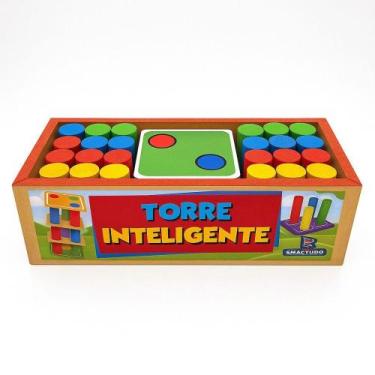 Imagem de Brinquedo Torre Inteligente de Madeira Educativo Smactudo
