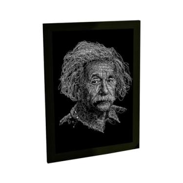 Imagem de Quadro Decorativo Albert Einstein Ilustração Fios Decoração Poster Quarto Sala