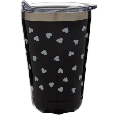 Imagem de Copo Térmico Corações Preto 350ml - vinik