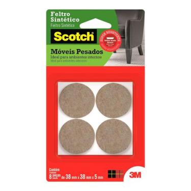 Imagem de Feltro Sintético Marrom Redondo Grande Móveis Pesados Scotch