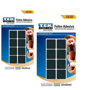Imagem de Kit 32 Feltro Protetor Adesivo Pé Sofá Cadeira Mesa Tekbond