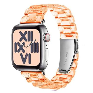 Imagem de Pulseira Resina Laranja  42/44/45/49mm Compatível Waatch e Smartwatch 