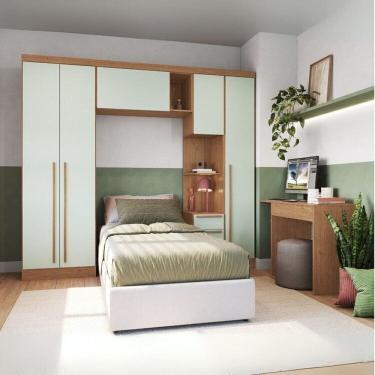 Imagem de Guarda-roupa Modulado 5 Peças Infinity Cedro/Pistache