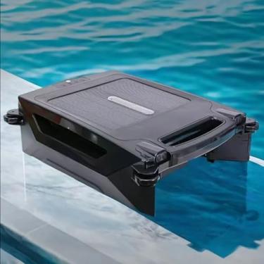 Imagem de Skimmer De Piscina AutomáTico 100 ㎡ Limpeza MáXima, Robô Limpador De Piscina RecarregáVel Sem Fio 5 Horas De Tempo De Trabalho, Com Modo De Carregamento Duplo Solar/Adaptador