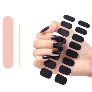 Imagem de Unha Postiça Adesiva, Fácil Aplicação, Cores Naturais (Preto)