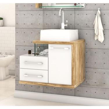 Imagem de Gabinete Armario P-banheiro (balcao C-cuba Q355) Legno 650 Branco Chess C-carvalho