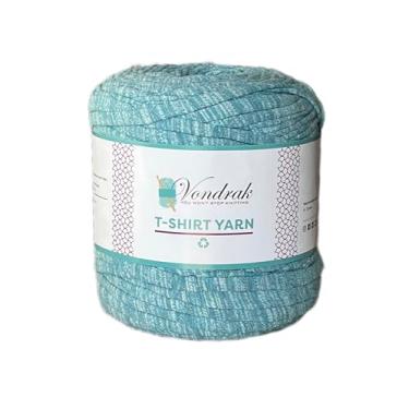Imagem de Fio de camiseta 130 metros de fio reciclado de 600 g Vondrak para crochê e tricô (marmorizado 1 salmão)