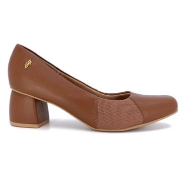 Imagem de Scarpin Usaflex Feminino Salto Bloco Canela Casual AC2526004-37