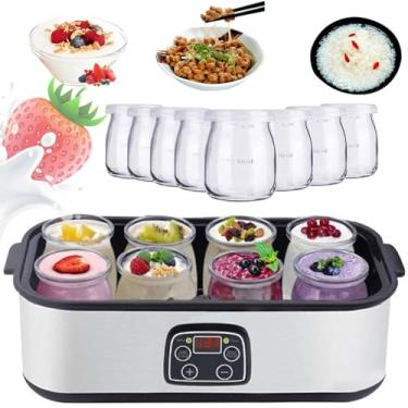 Imagem de Ultimate Yogurt Maker Com 8 Potes De Vidro, Máquina Automática De Iogurte De 1400 Ml, Máquina De Iogurte Elétrica Multifuncional, Para Iogurte Orgânico, Natto Maker