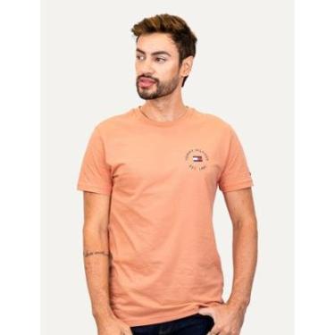 Imagem de Camiseta Tommy Hilfiger Masculina Roundle Logo Chest Salmão-Masculino