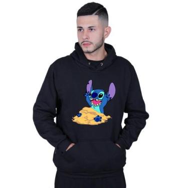 Imagem de Moletom Unissex Canguru Lilo Stitch Areia - Lafre, Preto, M