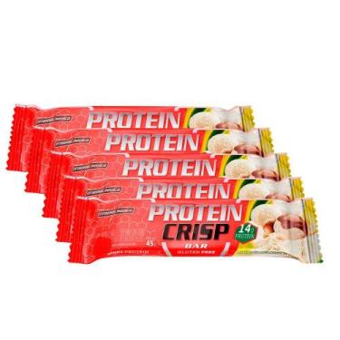 Imagem de Kit 5 Barra de Proteína Protein Crisp Bar Integralmédica Leite Ninho c