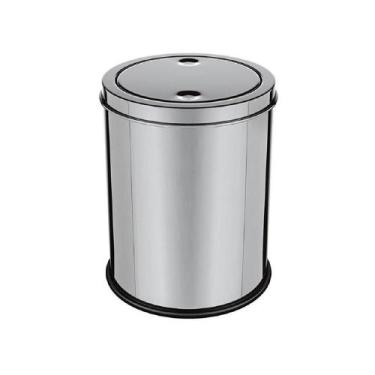 Imagem de Lixeira Inox Basculante 5 Litros Tampa Giratória Antiodor Luxo Banheir