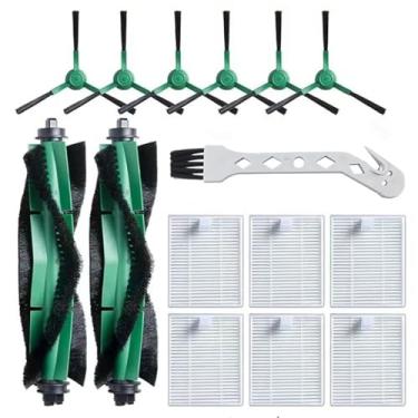 Imagem de Peças de reposição para iRobot Roomba Q011,Q0520,Q0120,105 Vac, Y0140, Y0110, 105 Combo, Robot Vacuum, 2 escovas de rolo, 6 escovas laterais, 6 filtros Hepa, 1 escova de limpeza