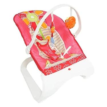 Imagem de Cadeira Descanso Bebê Acolchoada com Som, Vibração e Base Curva Rosa, Importway