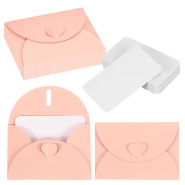 Imagem de PATIKIL Conjunto de 50 mini envelopes com fecho de coração, cartões de notas em branco de 10,4 x 7,6 cm com envelopes para presente convite de casamento, formatura, feriado, Dia de Ação de Graças