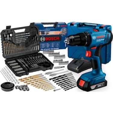 Imagem de Parafusadeira E Furadeira De Impacto 18v Bosch Maleta Com Kit Brocas E