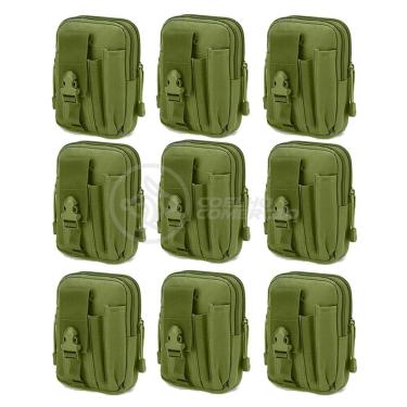 Imagem de Kit 9 Bolsas Verde Militar Kits De Sobrevivência E Atividades De Camping verde