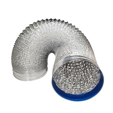 Imagem de Mangueira de duto de folha de alumínio, 1,5 m-5 m, Ø80-200 mm, para exaustor, secador, AC, exaustor, resistente ao calor, 2 braçadeiras incluídas (100 mm 2 m)