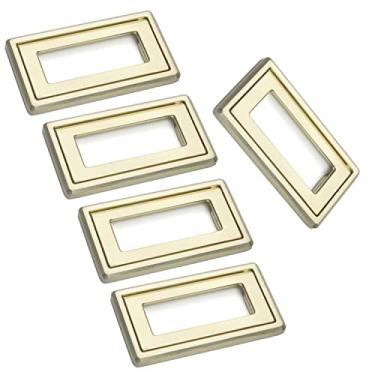 Imagem de Puxador criativo para móveis - Puxador de porta de armário invisível moderno puxadores de gaveta simples, fivela plana tatami para guarda-roupa armário de sapatos cozinha (cobre escovado, 64 mm)