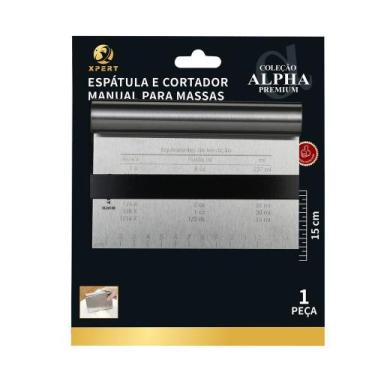 Imagem de Espátula Cortador Massa Inox Multiuso Com Régua Ergonômico Preciso Leg