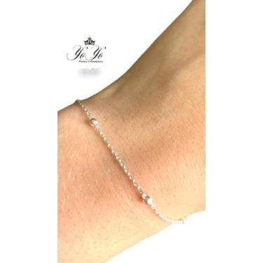 Imagem de pulseira de prata 925 com detalhes em bolinhas pequenas  - yo yo 
