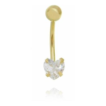 Imagem de Piercing Umbigo Coração Pequeno Aço Cirúrgico Pvd Gold - Corban Pierci
