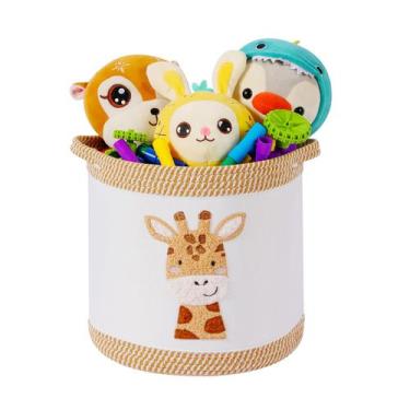 Imagem de Cesta de armazenamento de brinquedos Tidelit Giraffe Cotton Rope 30x30