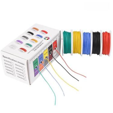 Imagem de Kit De Fios Elétricos De Silicone De Cobre Estanhado Flexível 28 AWG, 