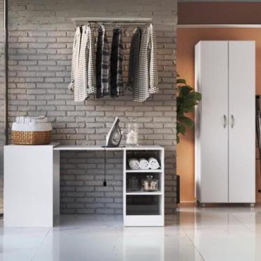 Imagem de Conjunto De Armário Lavanderia 2 Portas Com Mesa Dobrável Multimóveis 