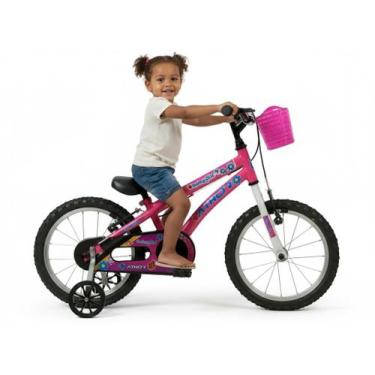 Imagem de Bicicleta Infantil Feminina Baby Girl Aro 16 Athor Rodinhas, Rosa