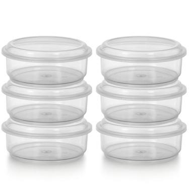 Imagem de Kit 6 Potes Plásticos Redondos 750ml com Tampa Hermética – Organizador de Alimentos, Marmita Fitness, Freezer e Micro-ondas – BPA Free Linha Gold