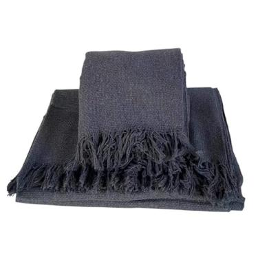 Imagem de Manta Luxuosa para Sofá Moderno 210x120 – Conforto e Decoração em Tecido 100% Algodão com Costura Reforçada (Cinza Escuro)