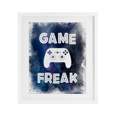 Imagem de Stupell Industries Impressão emoldurada Game Freak Splash cinza sob vidro, design de Marcus Prime, 53 x 43 cm