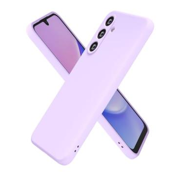 Imagem de Oakxco Capa de silicone para Samsung Galaxy A15 5G, ultrafina, fina, para mulheres, meninas, cor lisa, minimalista, estética, fofo, design feminino, gel de borracha macia com capa para câmera, lavanda